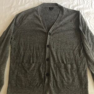 J Crew gray cotton cardigan sweater